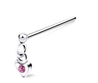 Heart in Stone Straight Nose Stud NSKA-829